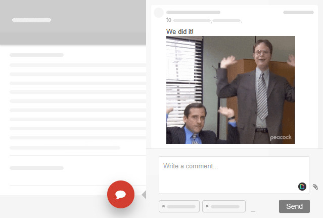 A gif inside a Kanban Tool task comment