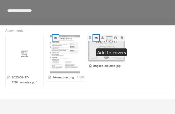Adding a graphic attachment to Card Covers
