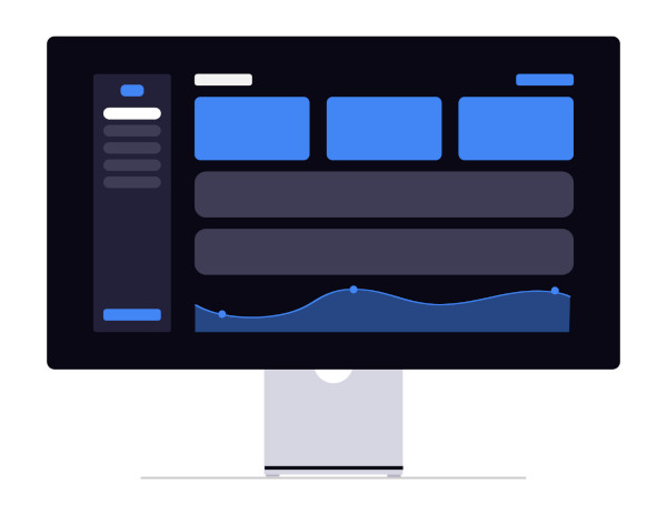 A pc screen displaying performance graphs and diagrams