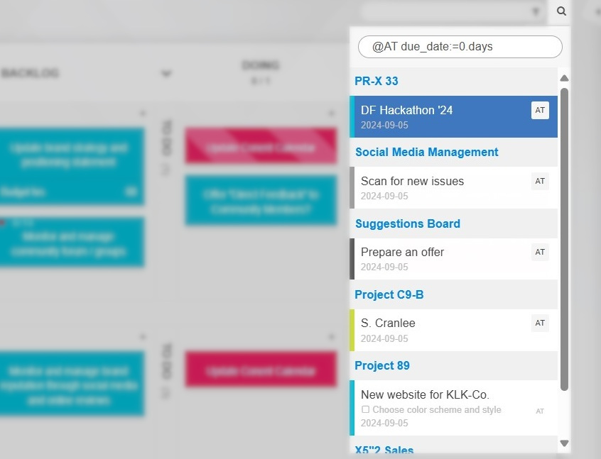 All-projects search in Kanban Tool A global all-projects search within Kanban Tool