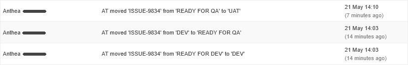Kanban Tool automatic record of a task move