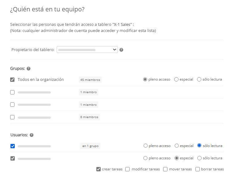 Conceder a alguien acceso de solo lectura al tablero