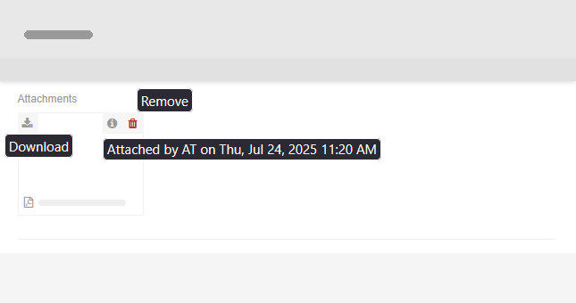 Attachment details download and removal