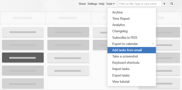 Copying the board's email address for mail forwarding