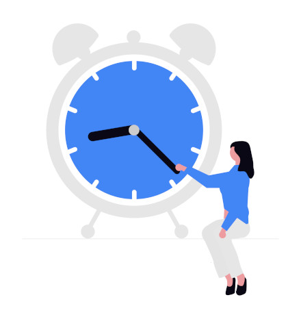 Cost of delay - the commonly missing variable Woman sits next to a clock