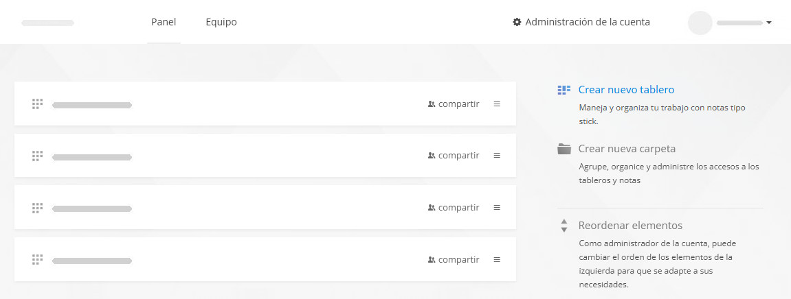 El enlace crear nuevo tablero