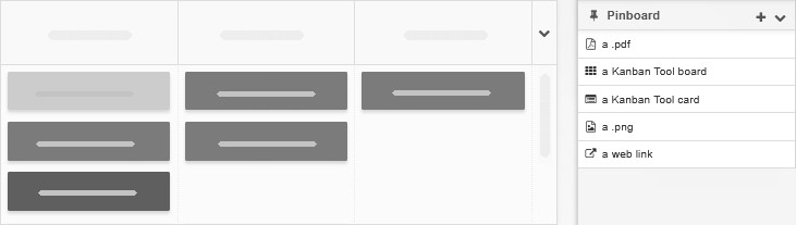 Example items attached with the Pinboard power-up