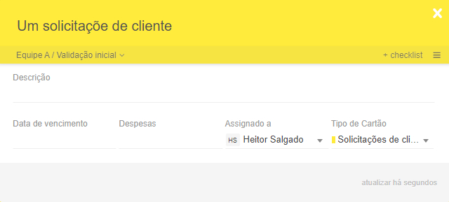 Exemplo de modelo de Cartão Kanban Exemplo de modelo de Cartão Kanban