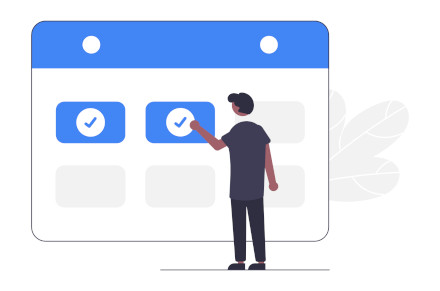 Fixed date CoS - intermittent cost of delay mitigation Man stands in front of a calendar with deadlines