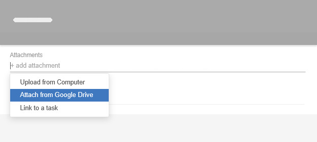 Google Drive file storage attachments