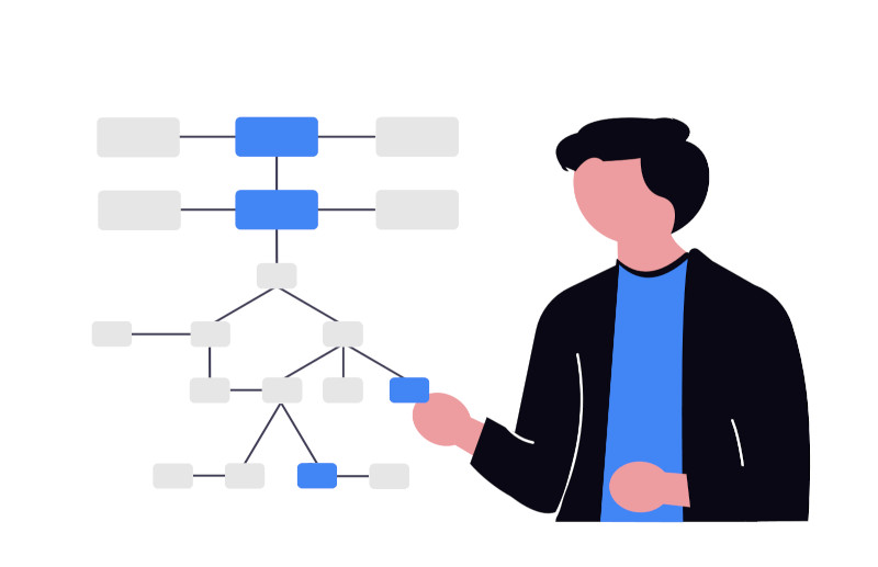 How to do VSM right? Man presents a value stream map on an office wall