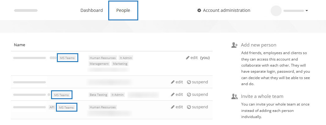 Identifying MS-Teams integrated users