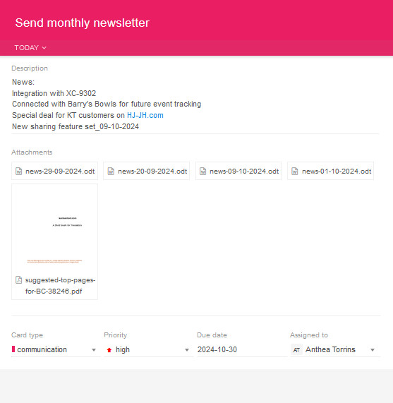 Inbound marketing card example