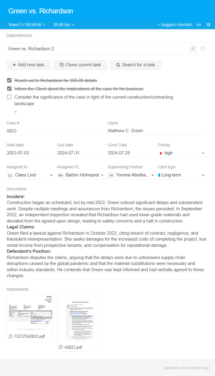 Individual tasks breakdown An example of a custom, detailed Kanban Tool card with explicit process information