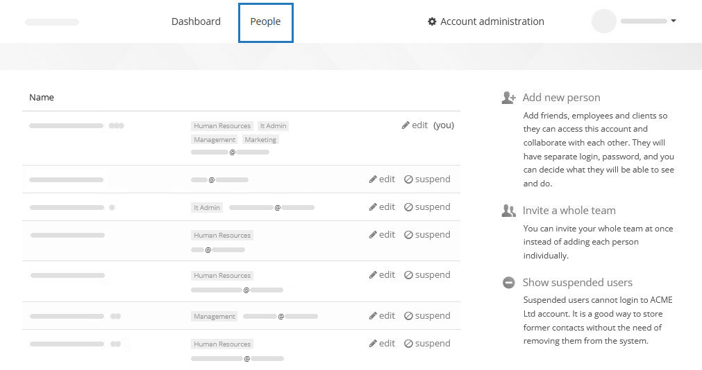 Adding users via People page