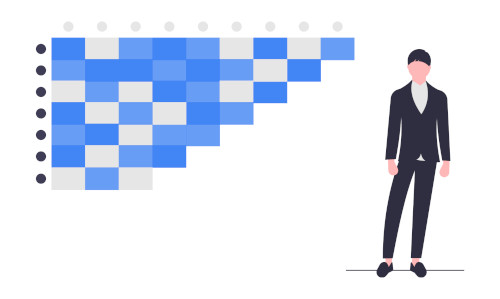 Kanban and DevOps Man stands in front of a cohort analysis