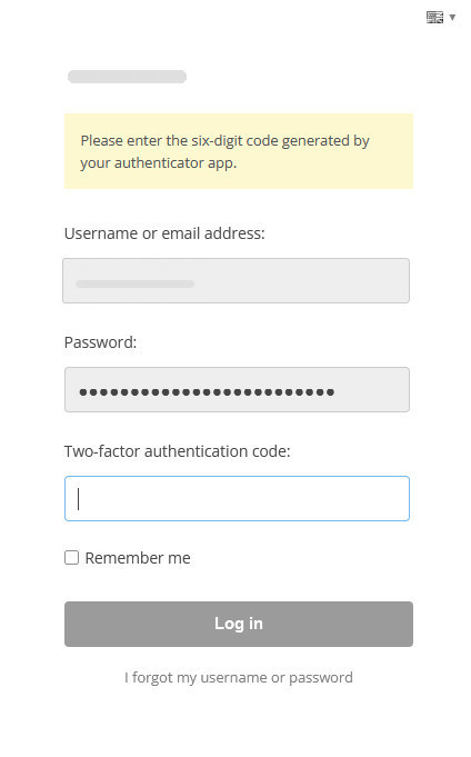 Logging in with two-factor authenitcation