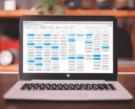 Offline Kanban A Kanban Tool On-Site board on a laptop