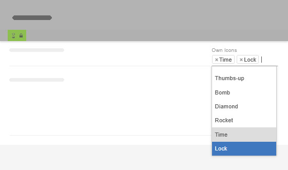 Own card icons example selector