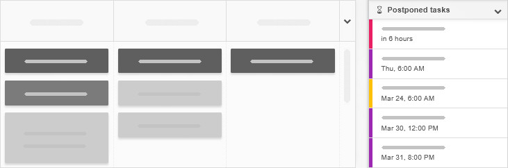 Postponed Tasks side panel list