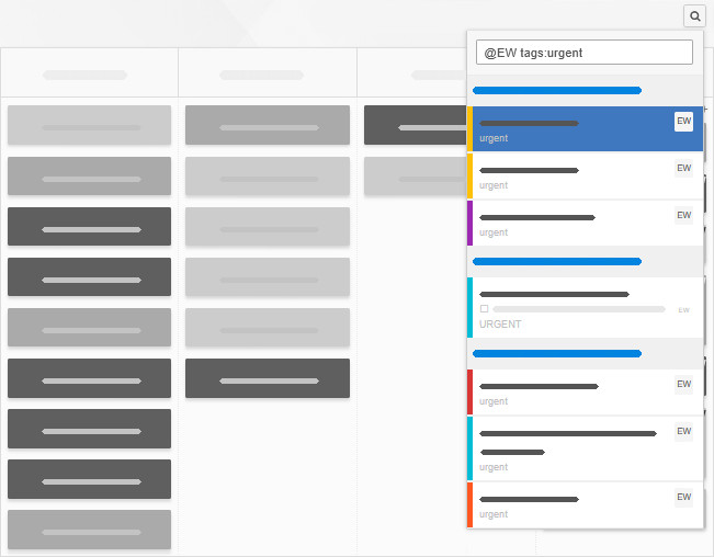 Search results by assignment and tags