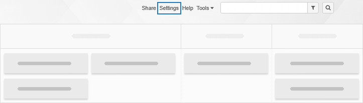 Settings link inside board view