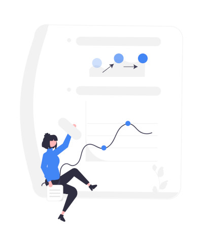 Woman presents a workflow graph