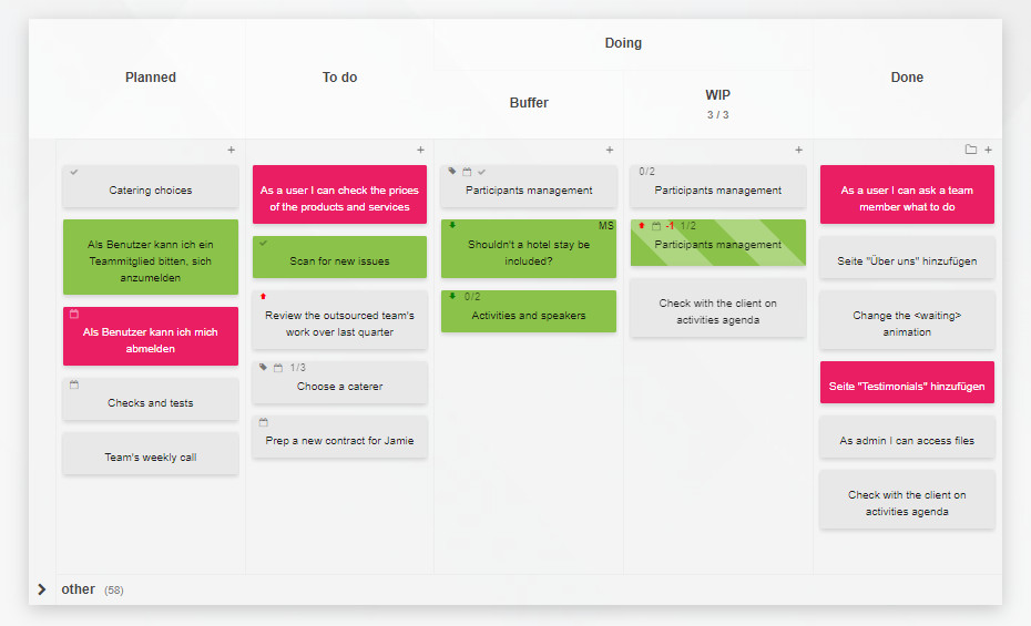 A simple Kanban Tool board