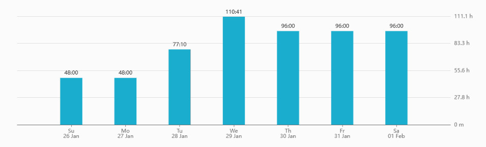 Summary time report - bar graph