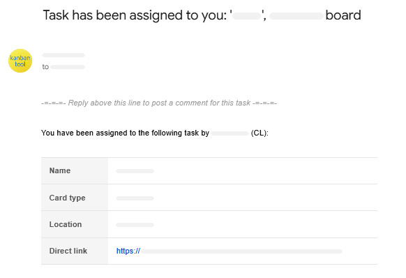 Task assignment email with task link