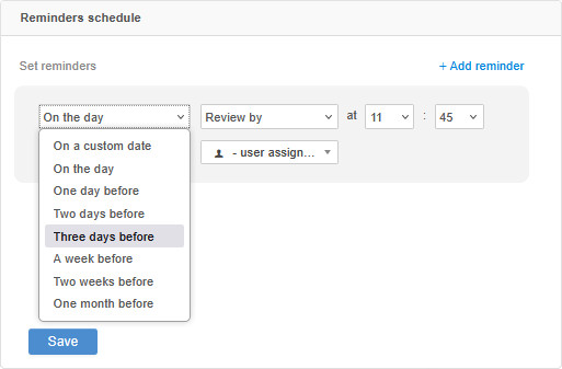 Task reminders - schedule options