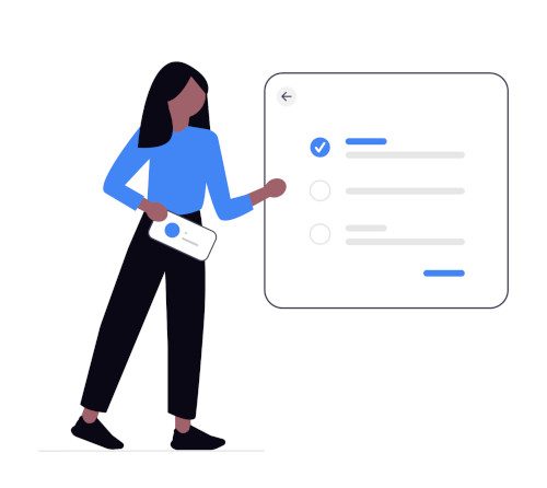 Woman presenting a report