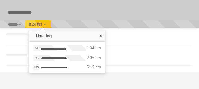 Time log inside a card Time log inside a card