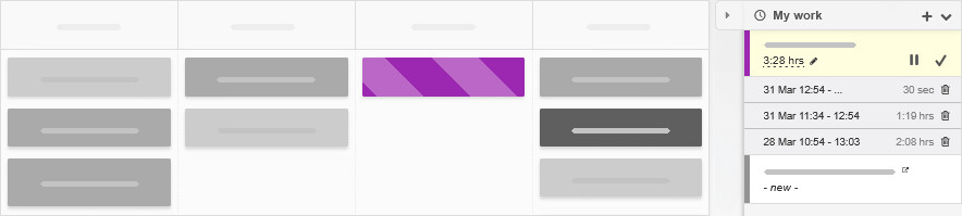 Tracked time on task in My work view Tracked time on task in My work view