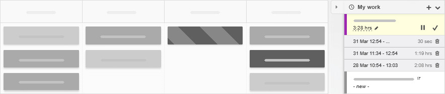 Tracked time on task - individual entries view