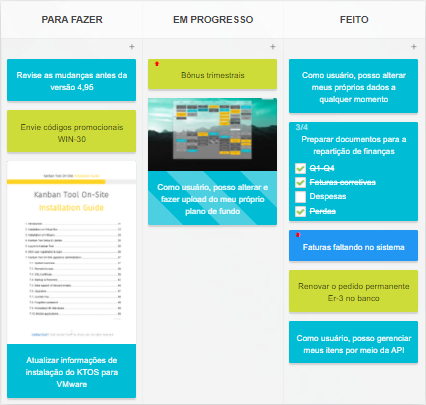 Um quadro Kanban na nuvem