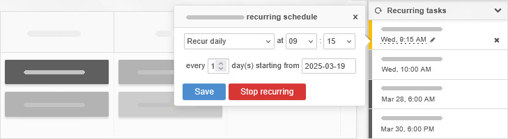 Updating recurring task schedule
