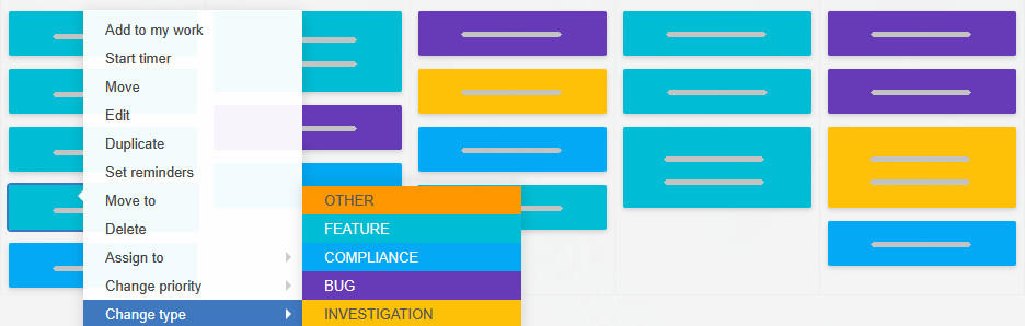 Kanban Tool card type examples