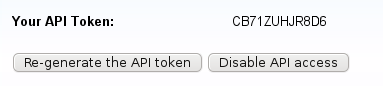 API token