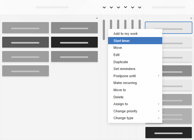 Editing Kanban Tool tasks - card right-click menu