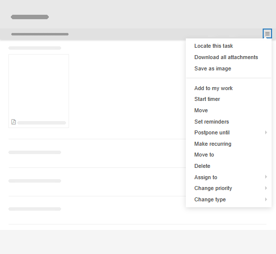 Editing Kanban Tool tasks - in-card menu
