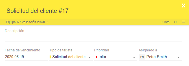 Ejemplo de Plantilla de Tarjeta Kanban
