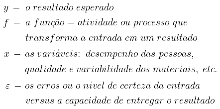 Equação geral do Six Sigma - explicação Equação geral do Six Sigma - explicação