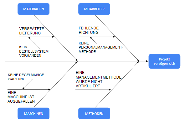 Fishbone-Diagramm – die Probleme Fishbone-Diagramm – die Probleme