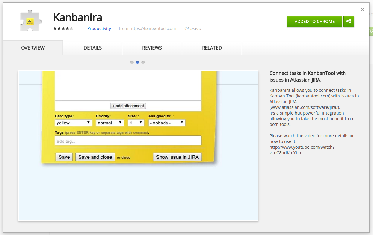 Kanbanira Chrome extension for Kanban Tool
