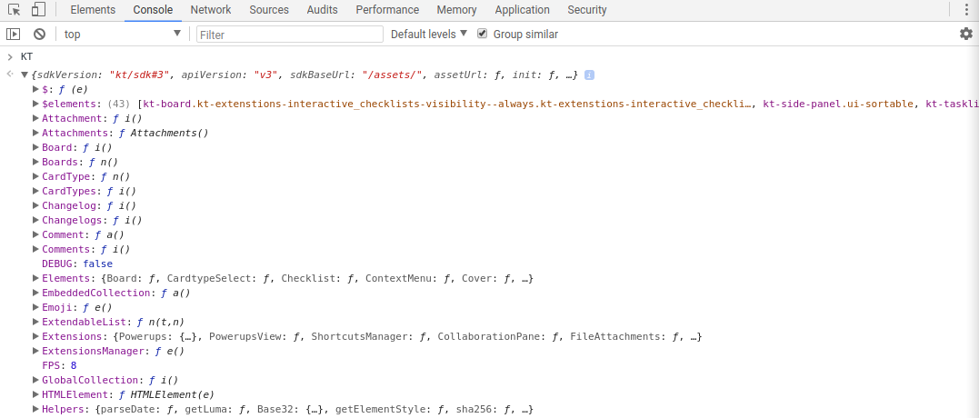 Kt in developer tools