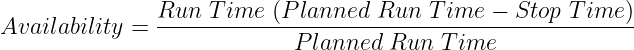 The OEE Calculation - Availability The OEE Calculation - Availability